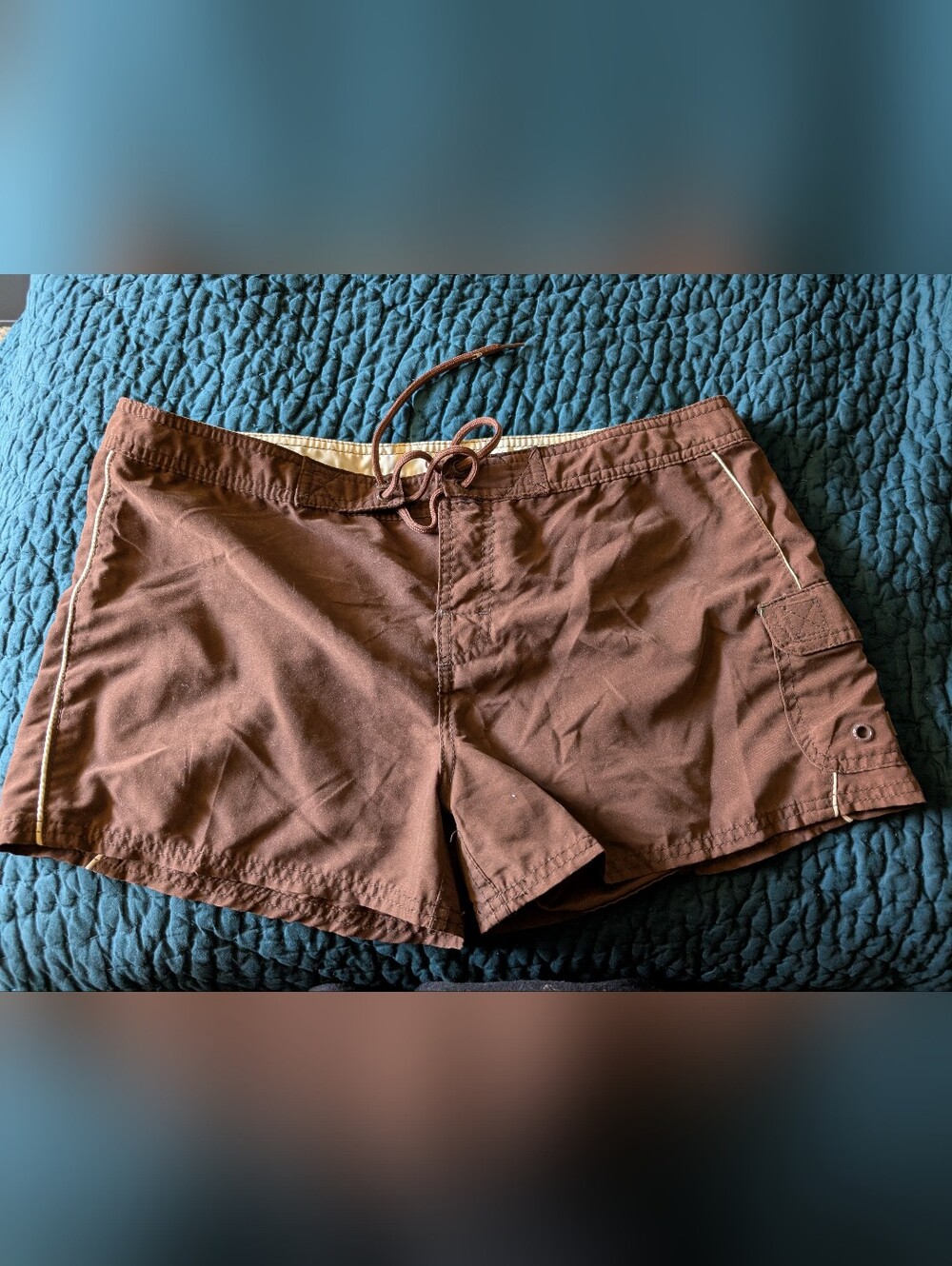 O'Neill Women's s Brown Swim Shorts with Drawstring Size 11
